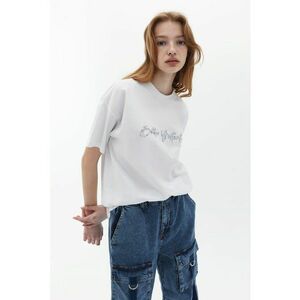 Tricou de bumbac cu aplicatii text imagine