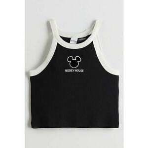 Top striat cu broderie Mickey Mouse imagine