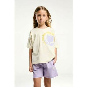 Set de tricou lejer cu design floral si pantaloni scurti - 2 Piese imagine