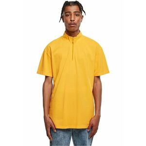 Tricou din bumbac cu fermoar scurt si model uni imagine