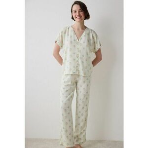 Pijama cu imprimeu floral si maneci scurte imagine