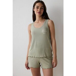 Top striat de pijama cu terminatie valurita imagine