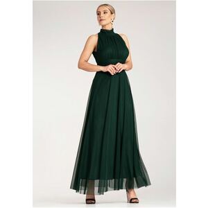 Rochie lunga de seara - verde - poliester - imagine