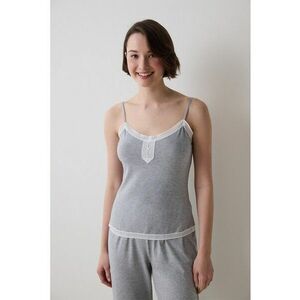 Top de pijama cu insertii de dantela imagine