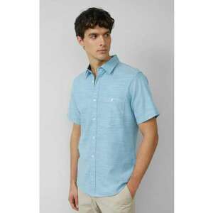 Camasa cu maneca scurta barbati - croiala Slim Fit si design cu un singur buzunar imagine