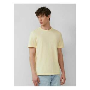 Tricou barbati cu decolteu la baza gatului - din bumbac cu croiala Regular Fit - Galben deschis imagine