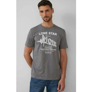 Tricou barbati cu decolteu la baza gatului - imprimeu text - Regular fit imagine