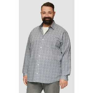 Camasa barbati big sizes - cu maneca lunga si imprimeu floral - Slim Fit - Alb imagine