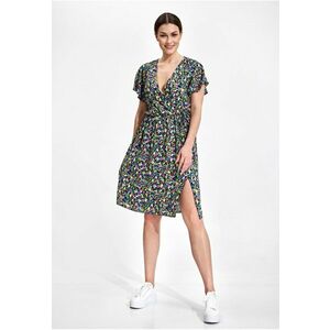 Rochie midi imprimeu floral - multicolor - viscoza 100% imagine