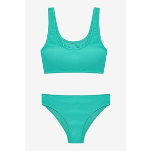 Costum de baie uni din doua piese - cu aspect texturat imagine