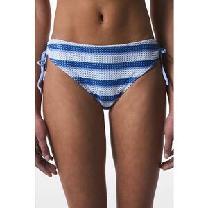 Slip brazilian cu aspect tricotat - model in dungi si snur lateral imagine