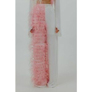 Pantaloni cu croiala conica - model colorblock si pene imagine