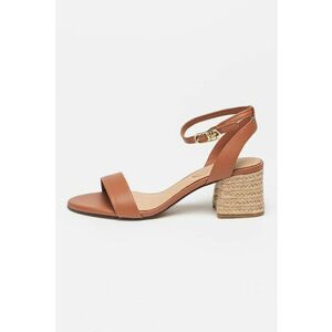 Sandale din piele cu toc masiv imagine