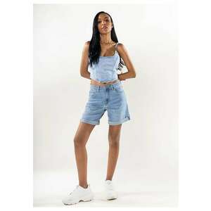 Blugi scurti cu terminatie rasucita albastru deschis P208-6A M7 17338 imagine