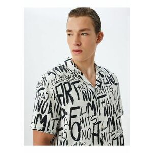 Camasa cu maneci scurte si imprimeu text imagine