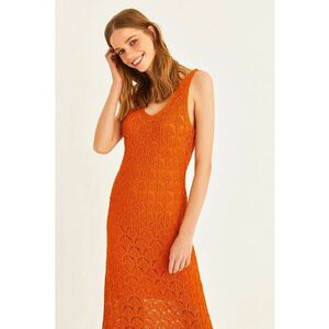 Rochie midi de dantela crosetata imagine