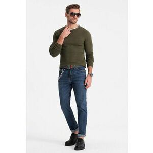 Pulover slim fit cu model uni imagine