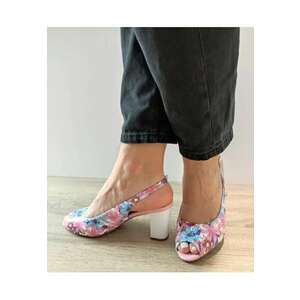 Sandale Elegante Dama 60059A 10-N Floral Roz + Bleu - Roz - imagine