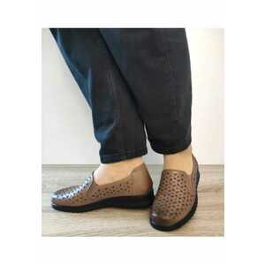 Pantofi Casual Perforati Dama 460006C B2-N Grej - Gri - imagine