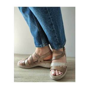 Sandale Casual Dama 18010T Azores 03-N Bej + Maro - Bej - imagine