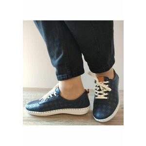 Pantofi Casual Perforati Dama 24280 Bleumarin - Albastru - imagine