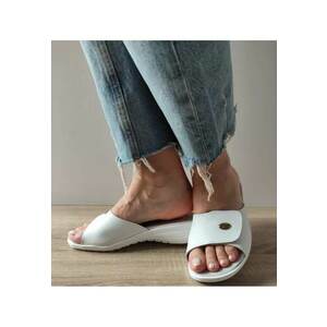 Saboti Medicali Dama Velcrone Albi - Alb - imagine