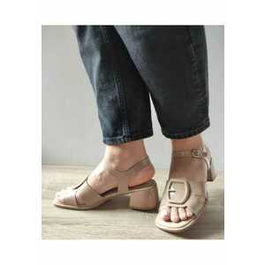 Sandale Elegante Dama 60032A 03-L Bej Lac - Bej - imagine