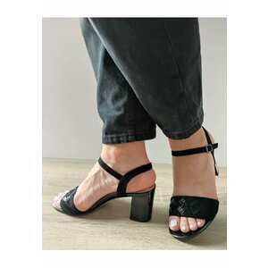 Sandale Elegante Dama 36004B 01-I Negre Velur - Negru - imagine