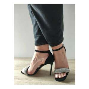 Sandale Elegante Dama 360003A 01-I Negre Velur - Negru - imagine