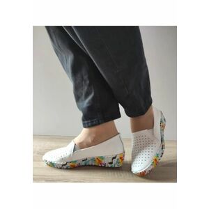 Pantofi Perforati Dama 03664 Albi - Alb - imagine