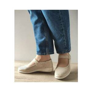 Pantofi Casual Perforati Dama 60020B 03-N Bej - Bej - imagine