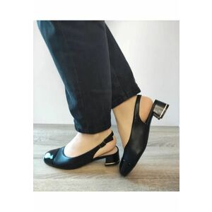 Sandale Elegante Dama 60005A 01-N Negre Cu Lac - Negru - imagine