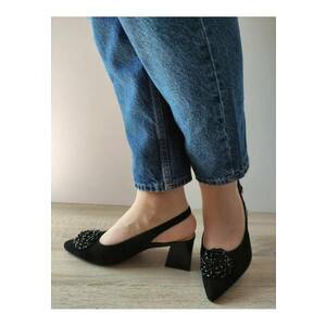 Sandale Elegante Dama 360013B 01-I Negre Velur - Negru - imagine