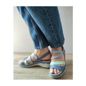 Sandale Casual Dama 18010T Azores 07-N Albastre + Vernil - Albastru - imagine