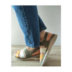 Sandale Casual Dama 12511T Mostar 40-N Kaki + Alb + Galben - Verde - imagine
