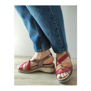 Sandale Casual Dama 18006At Azores 15-N Bronze + Bordo + Camel - Bronze - imagine