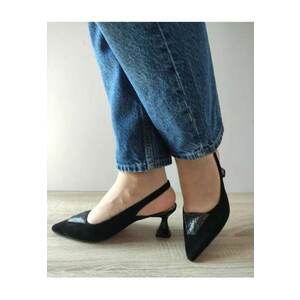 Sandale Elegante Dama 3600408 01-I Negre Velur - Negru - imagine