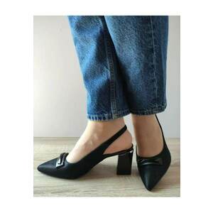 Pantofi Eleganti Decupati Dama 60022 01-I Negri Velur - Negru - imagine