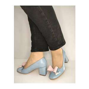 Pantofi Eleganti Dama 148 Bleu Cu Roz - Albastru - imagine