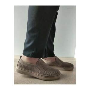 Pantofi Perforati Barbati B69-320 Bej - Bej - imagine