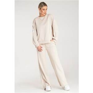 Trening lifestyle dama - set bej - croi larg - viscoza - imagine