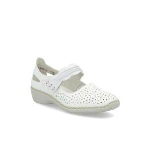 Pantofi albi cu velcro de damă Rieker 41399-80 imagine