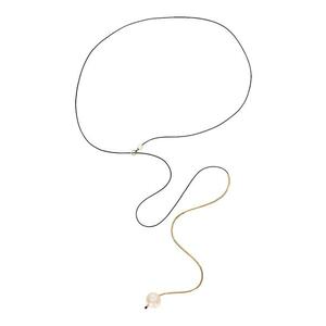 Colier lung din aur filat de 14K/20 si perle imagine