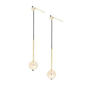 Cercei drop din aur filat de 14K/20 cu perle imagine