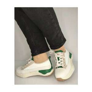 Pantofi Casual Dama 60006C 97-N Crem Cu Verde - Crem - imagine