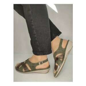 Sandale Casual Dama 0900T Paris 40-N Kaki Cu Bronz - Verde imagine
