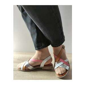 Sandale Casual Dama 059 A406 Albe + Comb - Alb - imagine