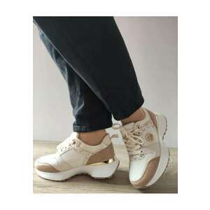 Pantofi Casual Dama Wsc250524-7 Bej Deschis Cu Grej - Bej - imagine