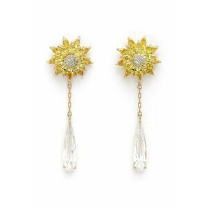 Cercei drop cu design floral imagine