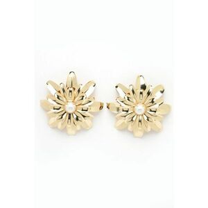 Cercei in forma de floare placati cu aur de 18K imagine